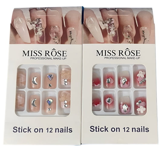 Miss Rose Artificial Stick on Nails