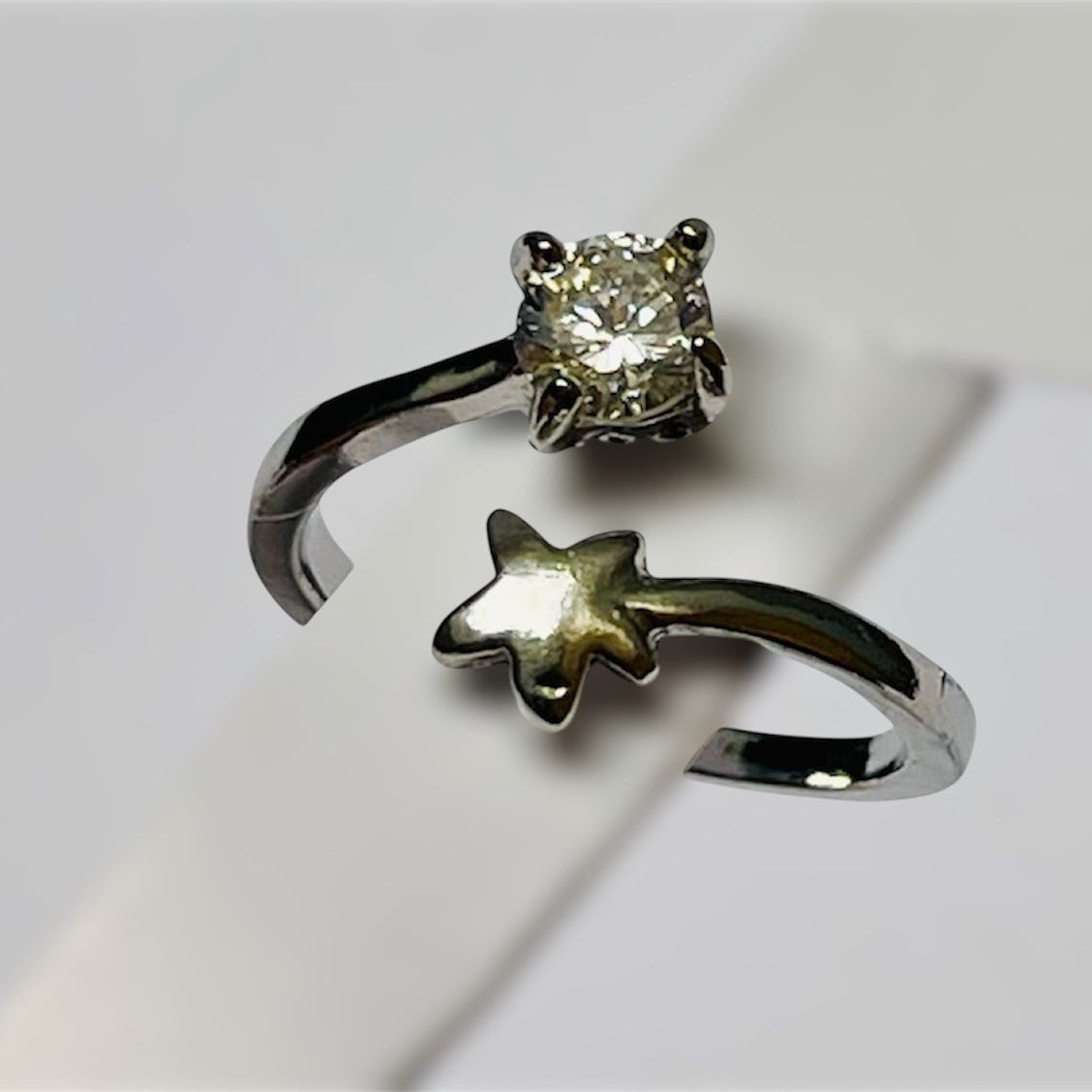 Zircon Star Double Layer Adjustable Ring