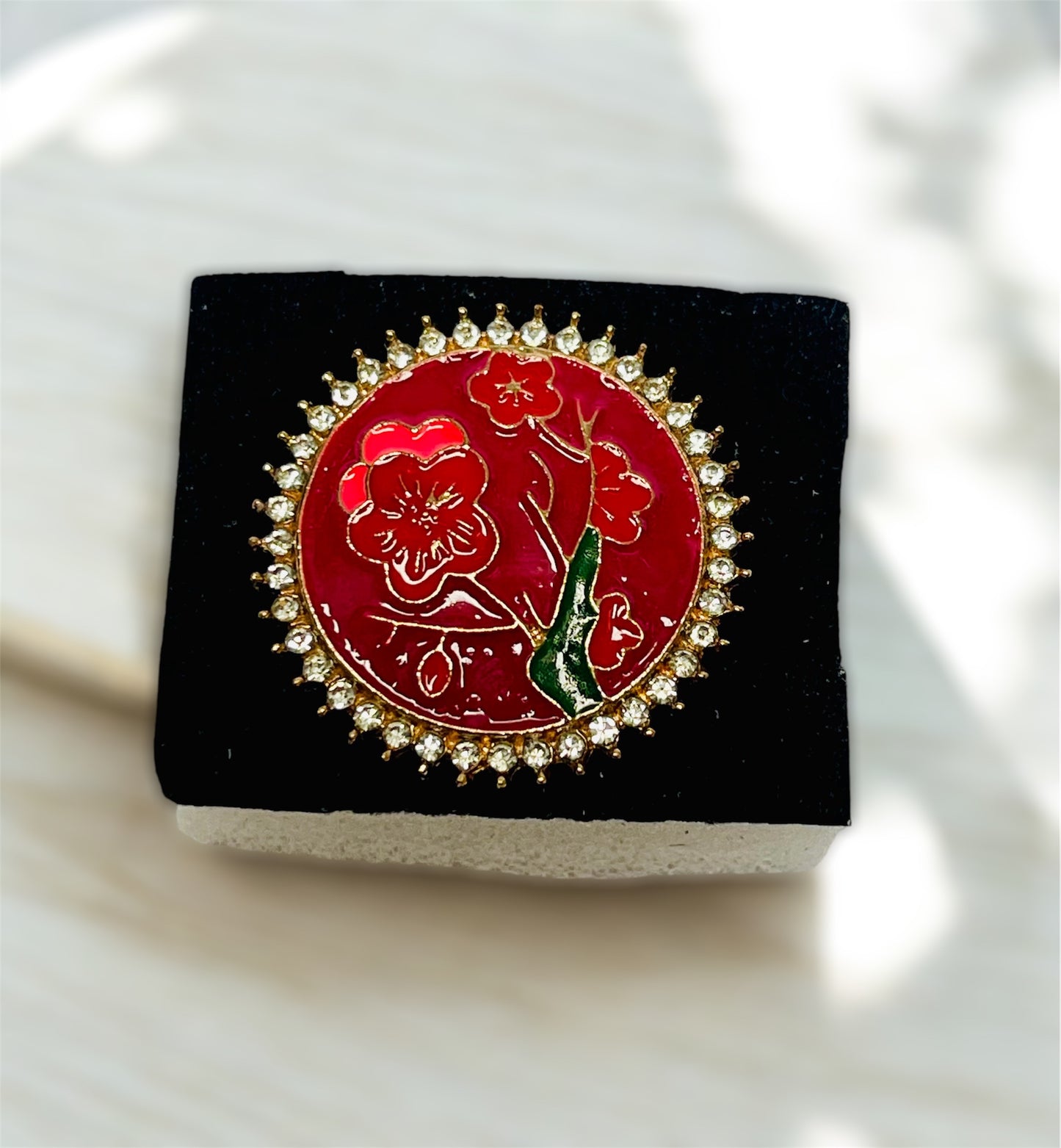 Stylish Rose Glow Maroon Ring