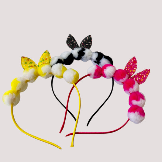 Pack of 3, Cute Pom Pom Hair Bands