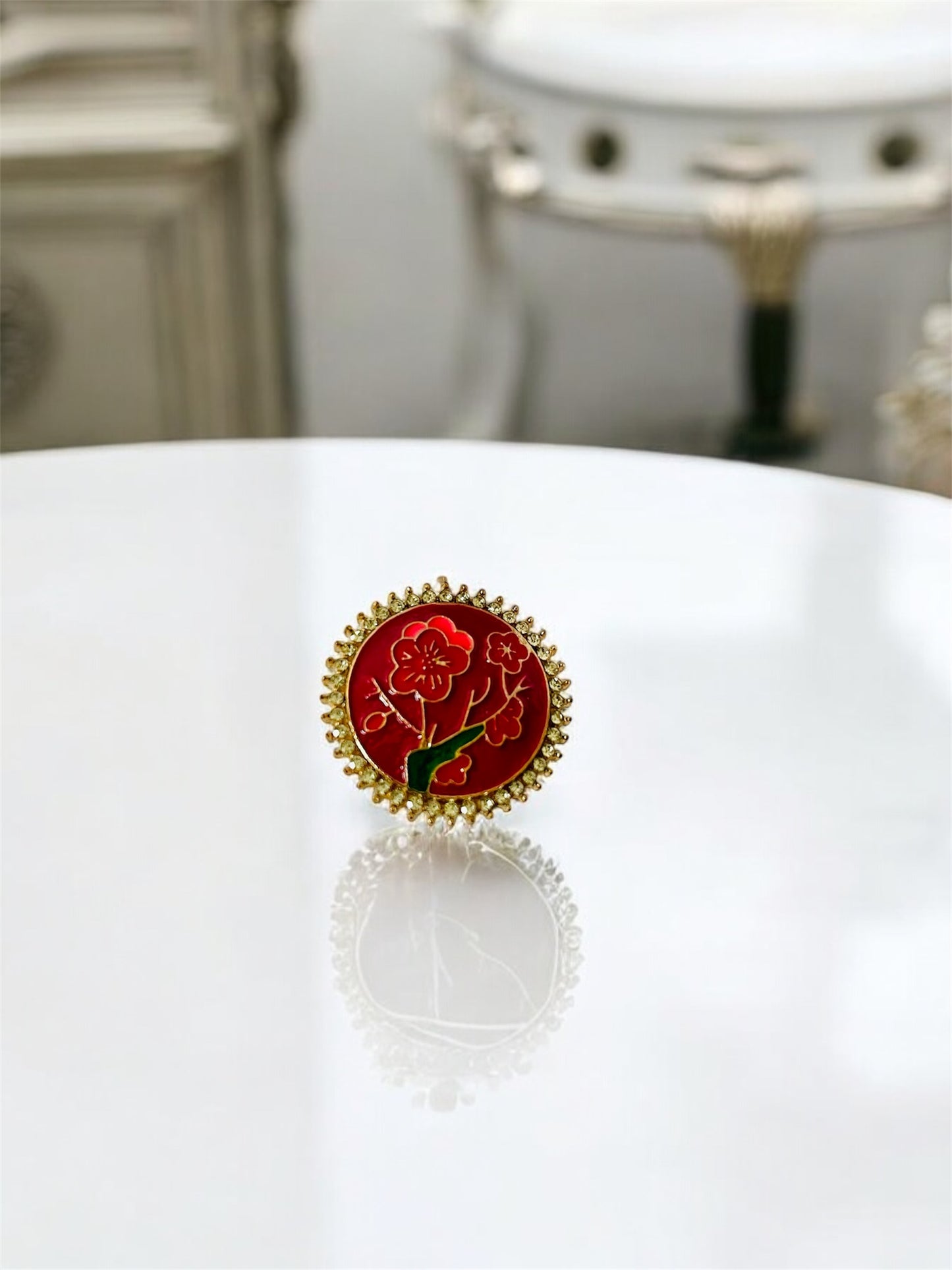 Stylish Rose Glow Maroon Ring